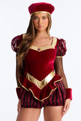 Tempting Tiny Tyrant 3 Piece Costume Set - Burgundy