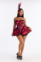 Saloon Starlet 4 Piece Costume Set - Red/Black