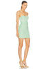 Strapless Mini Dress In Green Lily