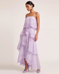 Orchid Embroidered Layered Maxi Dress - Light Purple