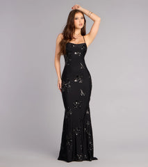 Mae Sequin Knit Strappy Formal Dress