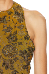 Embroidered Mini Dress In Mordore