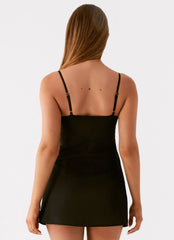 Zion Beaded Mini Dress - Black