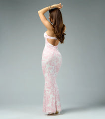Olivia Beaded Floral Mermaid Formal Dress
