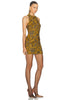 Embroidered Mini Dress In Mordore