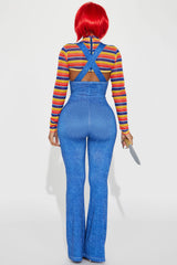 Wanna Play Evil Doll Jumpsuit 4 Piece Costume Set - Multi Color