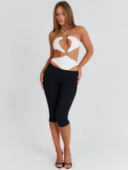 Carlene Capri Jumpsuit Whiteblack