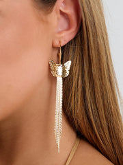 Gold Angel Butterfly Earrings Gold