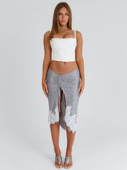 Laelia Midi Skirt Silver