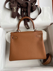 HM KELLY 28CM TAN TOGO SILVER HARDWARE
