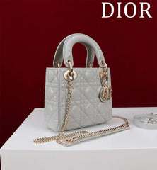 CD Mini Lady 17 Light Grey Lambskin