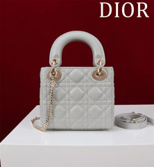 CD Mini Lady 17 Light Grey Lambskin