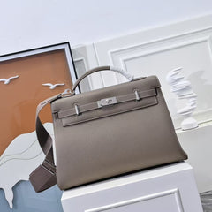 HM Kelly 42cm For Men Taupe Togo Leather Sliver Hardware