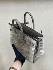 HM Ombre Birkin 25cm Black White Lizard SHW (15 day production)