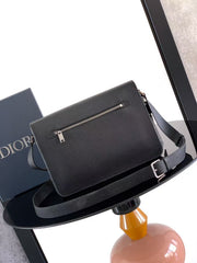 CD Icon Messenger Bag Black Grain