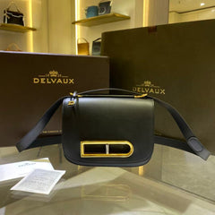 DX Lingot Small Shoulder Bag D Buckle 20.5cm Black Calfskin