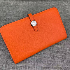 HM Dogon Duo Wallet 20cm In Orange Togo Leather