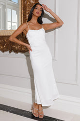 Going With The Flow Midi Dress White