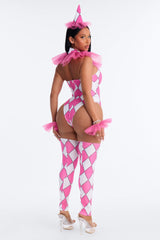 Clown Crush 4 Piece Costume Set - Pink/combo
