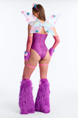 Fluttering Flirt 7 Piece Costume Set - Purple