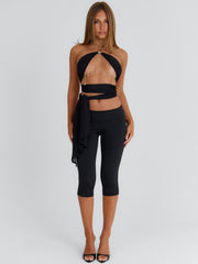 Rhosyn Crop Top Black
