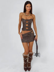 Rodeo Mini Skirt Chocolate