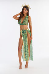 Too Hot To Stare 6 Piece Costume Set - Green/combo
