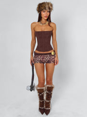 Sola Mesh Corset Chocolate Brown