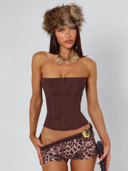 Sola Mesh Corset Chocolate Brown
