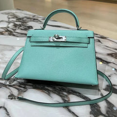 HM 2026 Mini Kelly Bag 20cm Light Turquoise Epsom Leather