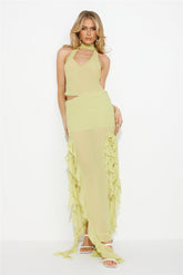 LIONESS Rendezvous Halter Top Lime