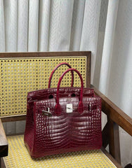 HM Birkin 25cm Deep Red Shiny Crocodile (15 day for production)