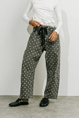 Priya Polka Dot Barrel Jeans in Grey