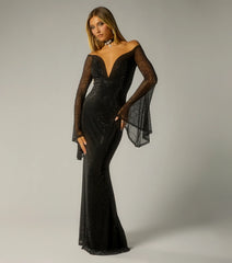 Sabella Rhinestone Spiderweb Mermaid Dress