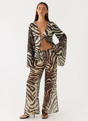Jadia Flared Pants - Zebra
