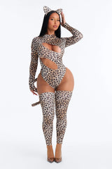 Jungle Heat 3 Piece Costume Set - Brown/combo