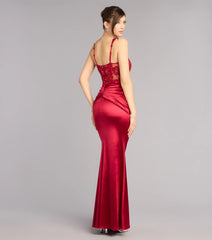 Lyanna Satin Beaded Corset Formal Dress