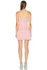 Cady Raso Embroidered Mini Dress In Geranium Pink Silver