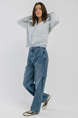 Davis Knit Jacket in Light Blue