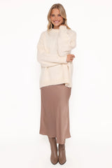 Lloyd Oversized Crew Knit Sweater - Cream