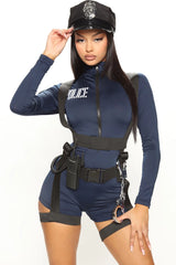Sultry Police 6 Piece Costume Set - Blue/combo