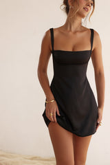 black mini dress