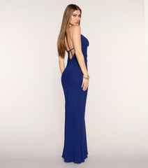 Anouk Ruched Cowl Halter Mermaid Formal Dress
