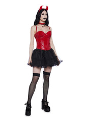 Bold At Night PVC Corset - Red