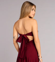 Madeline Strapless Tie-Back A-Line Dress