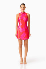 Sunbeam Mini Dress in Pink & Red