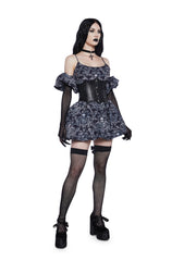 Vexed Hearts Mini Dress - Skull
