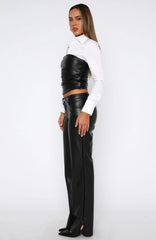 Hopeful For Today PU Pants Black