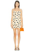 Mini Dress In Anemone Flower Appliqu