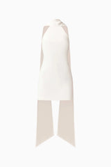 Mira Halter Mini Dress in White
